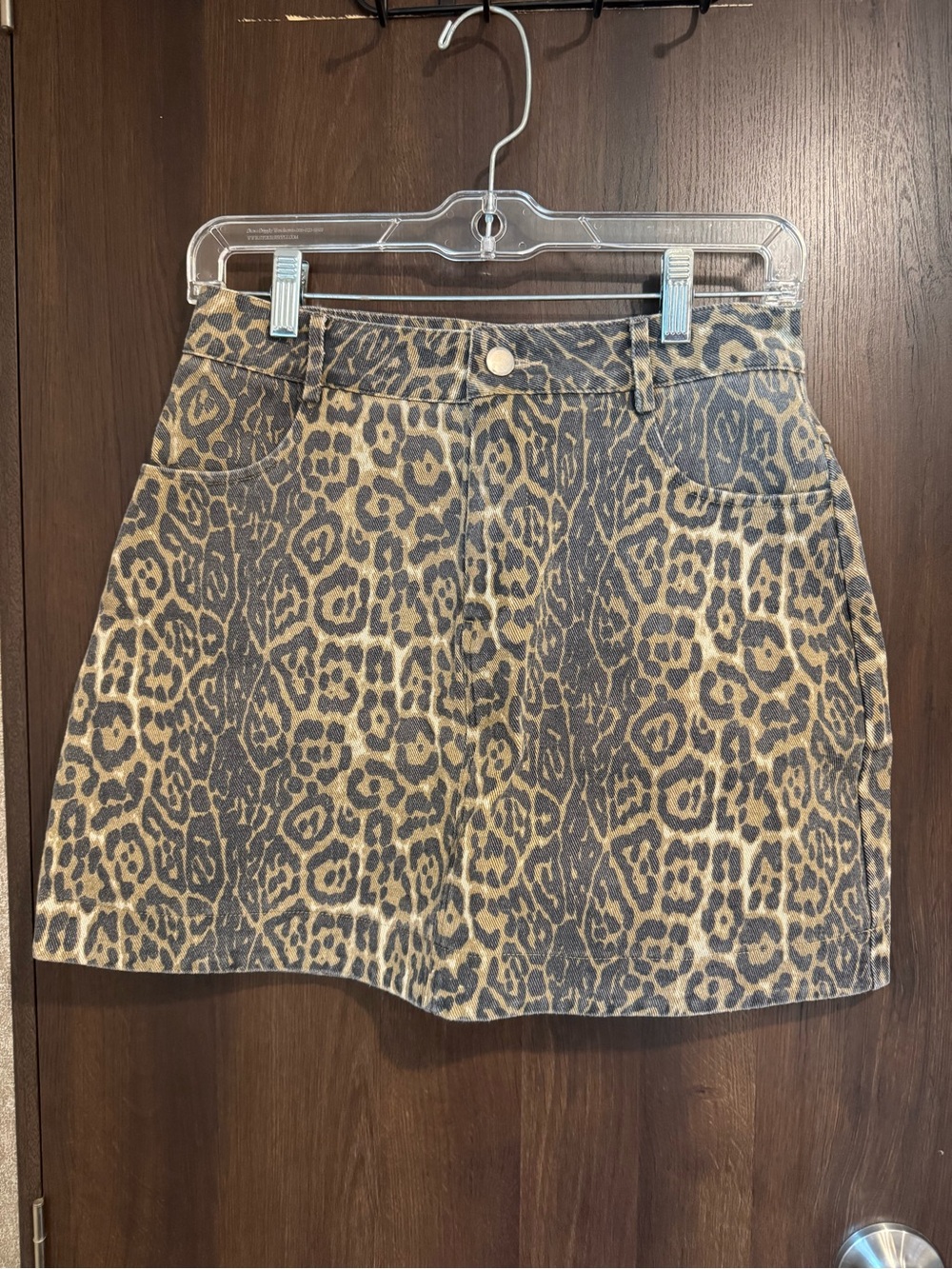 Leopard Print Mini Skirt - Tan and Black
